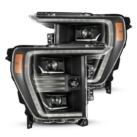 AlphaRex 21-22 Ford F150 PRO-Series Projector headlights Black w/Activ Light/Seq Signal