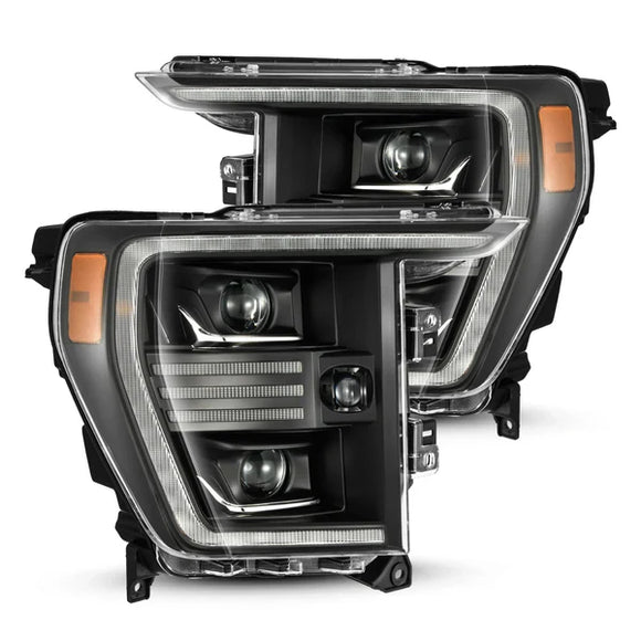 AlphaRex 21-22 Ford F150 PRO-Series Projector headlights Black w/Activ Light/Seq Signal