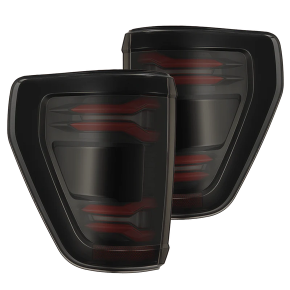 AlphaRex 21-23 Ford F-150 LUXX LED Taillights - Black Red w/ BLIS
