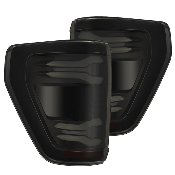 AlphaRex 21-23 Ford F-150 LUXX LED Taillights - Black w/ BLIS