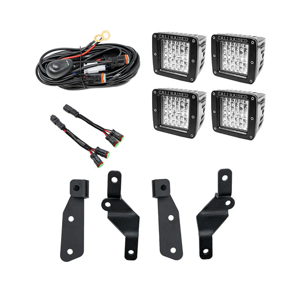 Cali Raised 2021+ Ford Raptor Ditch Light Mount Kit - 2 3X2 18W Led Pods / 2 3X2 18W Led Pods