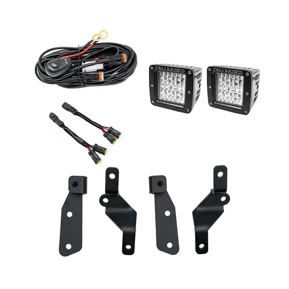 Cali Raised 2021+ Ford Raptor Ditch Light Mount Kit - 2 3X2 18W Led Pods / No