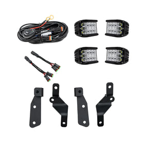 Cali Raised 2021+ Ford Raptor Ditch Light Mount Kit - 2 27W Side Projecting Led Pods/2 27W Side