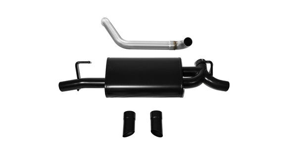 Corsa 2018-2024 Jeep Wrangler JL 2.5in Dual Rear Turn Down Exit Black Sport Axle-Back Exhaust