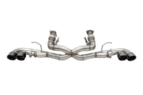 Corsa 20-24 Corvette C8 3in Xtreme Cat-Back Exhaust 4.5in Blk Quad Tips - Integrates stock AFM Valve