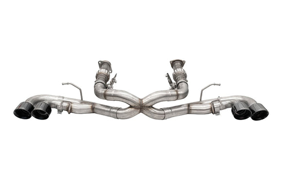 Corsa 20-24 Corvette C8 3in Xtreme Cat-Back Exhaust 4.5in Blk Quad Tips - Integrates stock AFM Valve