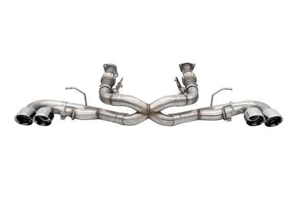 Corsa 20-24 Corvette C8 3in Xtreme Cat-Back Exhaust 4.5in Pol Quad Tips - Integrates stock AFM Valve