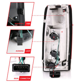 ANZO 1999-2000 Cadillac Escalade Taillights Red/Clear - New Gen - 0