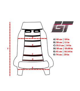 NRG GT Retro Bucket Seat - Yellow PVC Leather Yellow Stitching Off-White Fiberglass Back - 0