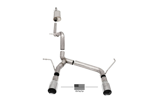 Corsa 2018-2024 Jeep Wrangler JLU 3.6L 2.75in Sport Cat-Back Exhaust w/ American Flag Tips