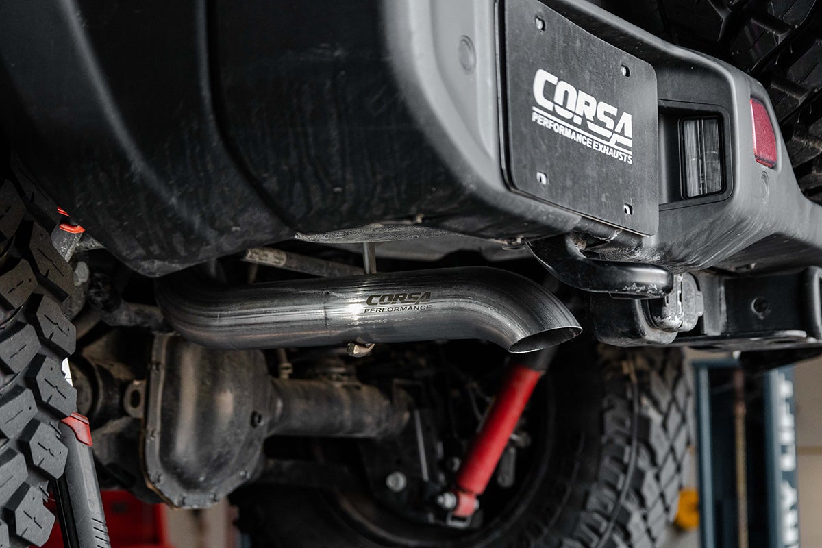 Corsa 2018-2024 Jeep Wrangler JLU 3.6L Sport 2.75in Cat-Back Exhaust w/ Turn Down Tip - 0