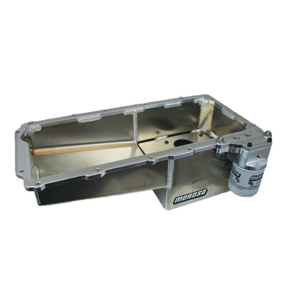 Moroso GM LS/16-Up COPO Camaro (w/Rear Sump) Drag Race Baffled Wet Sump 7qt 7.5in Aluminum Oil Pan