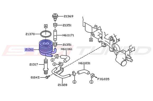 Subaru OEM Engine Oil Cooler for 08-14 EJ WRX/08+STi (21311AA120)