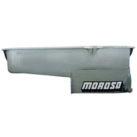 Moroso Pre-80 Chevrolet SBC (w/Driver Side Dipstick) Wet Sump 7qt 7.5in Steel Oil Pan - Black