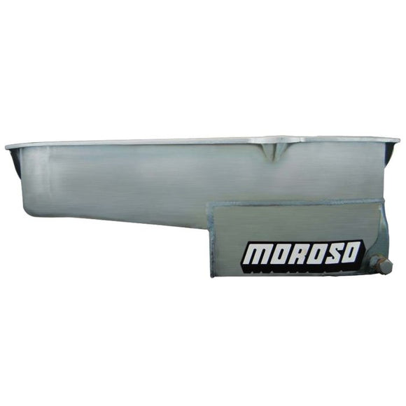Moroso Pre-80 Chevrolet SBC (w/Driver Side Dipstick) Wet Sump 7qt 7.5in Steel Oil Pan - Black