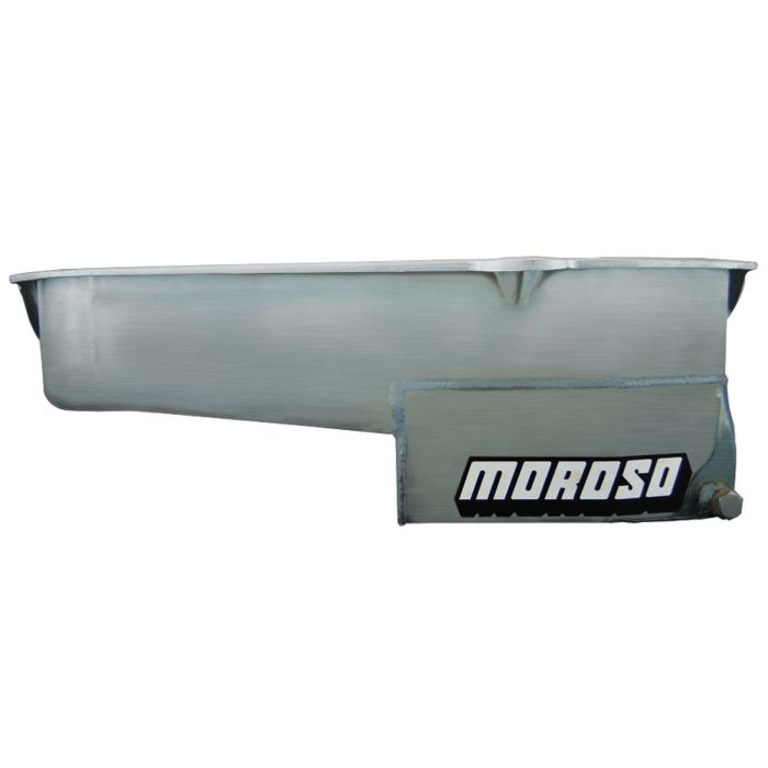 Moroso Pre-80 Chevrolet SBC (w/Driver Side Dipstick) Wet Sump 7qt 7.5in Steel Oil Pan - Black
