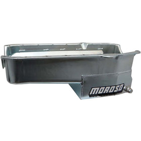 Moroso 80-85 Chevrolet SBC(w/Passenger Side Dipstick) Wet Sump 7qt 7.5in Steel Oil Pan - Black