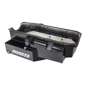 OIL PAN, SBC, PRE 85, 2 PC REAR MAIN, CIRCLE TRACK, SK MODIFIED, 8QT, STEEL, 6.50, INCH DEEP, W STARTER NOTCH