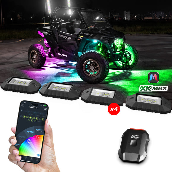 XK Glow RGBW 4pc Addressable LED Rock Light Kit