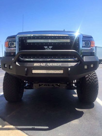 Road Armor 15-19 GMC 2500 Stealth Front Bumper w/Pre-Runner Guard - Tex Blk