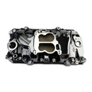 EDELBROCK Performer 2-O Manifold for 1965-90 B/B Chevy Oval Port Heads, Black Plasma-1