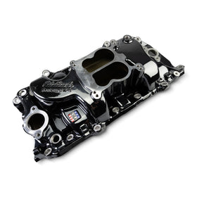 EDELBROCK Performer 2-O Manifold for 1965-90 B/B Chevy Oval Port Heads, Black Plasma - 0