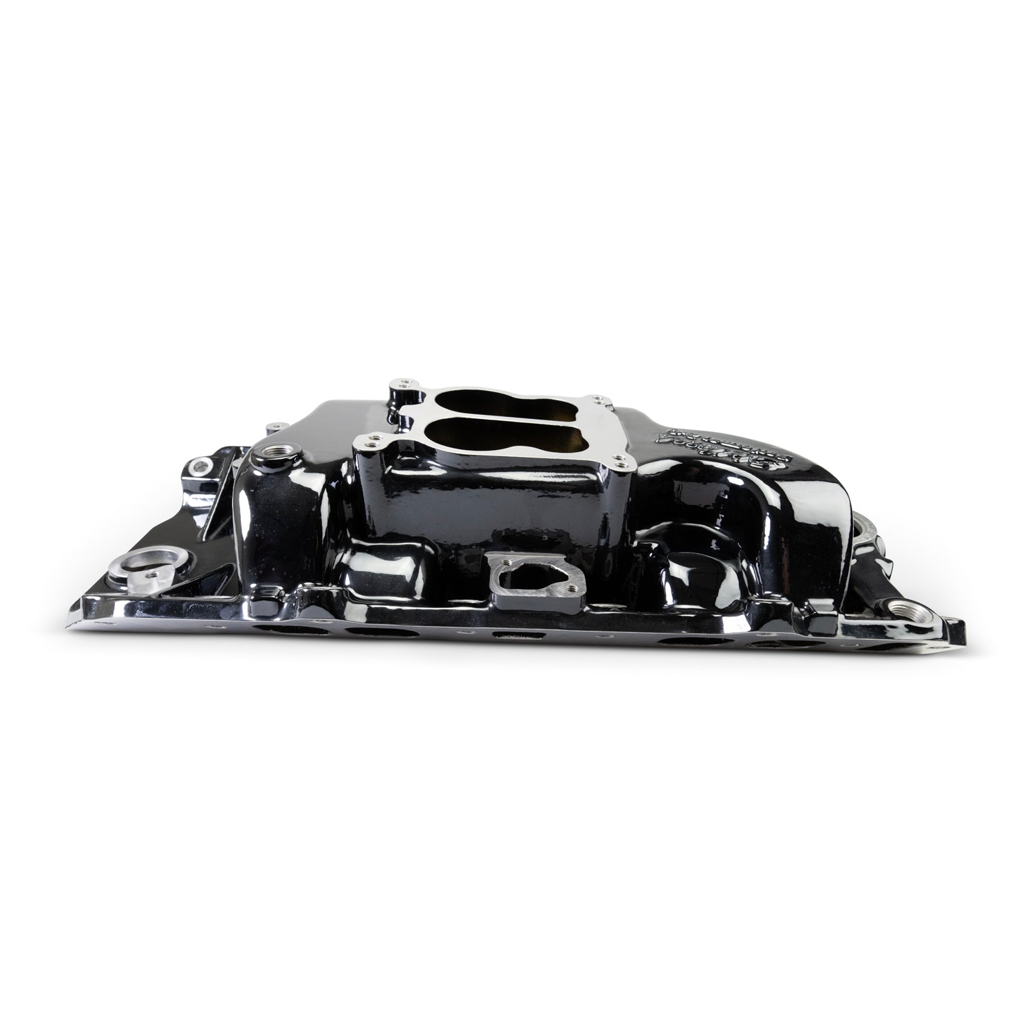 EDELBROCK Performer 2-O Manifold for 1965-90 B/B Chevy Oval Port Heads, Black Plasma