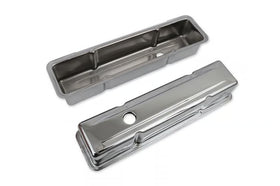 Mr. Gasket Chrome Tall-Style Valve Covers without Baffle Fits 1960-1986 Chevrolet Small Block 262-400 - 0