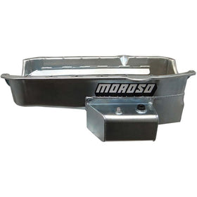 Moroso 80-85 Chevy SBC/Dart (w/2 Pc Seal/Low Clearance) Wet Sump 7qt 7in Steel Oil Pan - Black