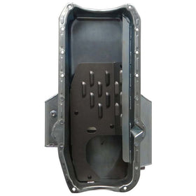 Moroso 80-85 Chevy SBC/Dart (w/2 Pc Seal/Low Clearance) Wet Sump 7qt 7in Steel Oil Pan - Black - 0