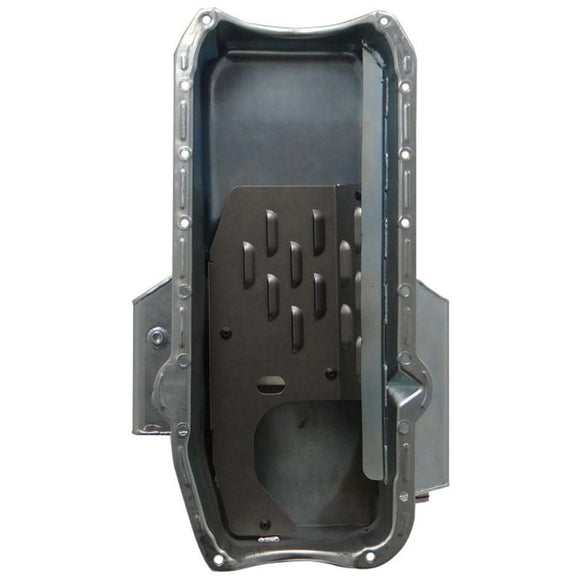 Moroso 80-85 Chevy SBC/Dart (w/2 Pc Seal/Low Clearance) Wet Sump 7qt 7in Steel Oil Pan - Black