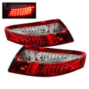Xtune Porsche 911 996 ( Non 4S. Turbo. GT3 ) 99-04 LED Tail Lights Red Clear ALT-ON-P99699-LED-RC-1
