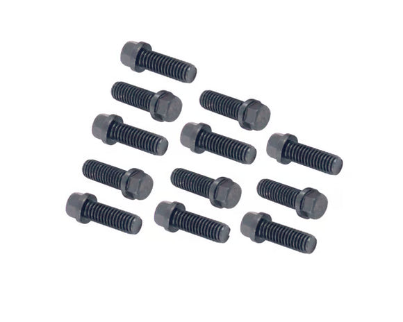 Mr. Gasket Header Bolts -3/8-16 x 1 Inch Hex Head - Black Oxide