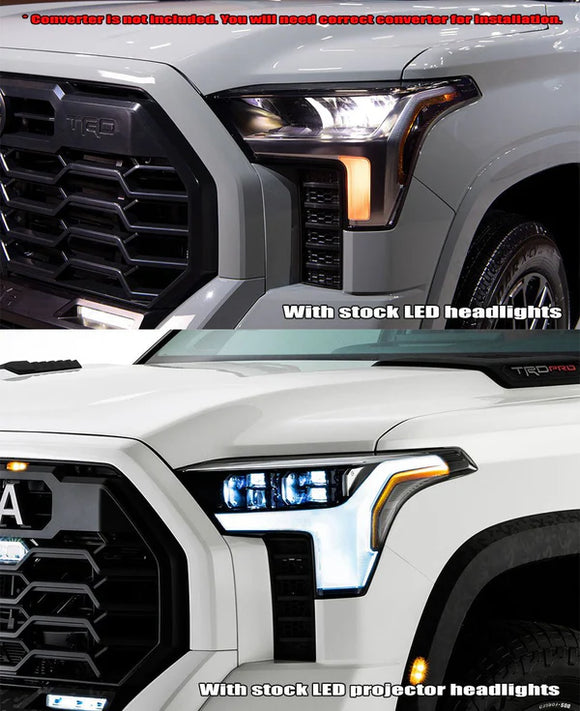 AlphaRex 22-23 Toyota Tundra NOVA-Series Headlights Alpha-Blk w/White DRL - Req 810029 OR 810030