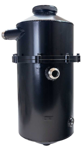 DRY SUMP TANK, 2 PC 60 40 SPLIT, 19 IN TALL, 8 IN DIA, 9.25 QT, BLACK POWDER COAT - 0