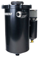DRY SUMP TANK, 2 PC, 15 IN TALL, 7 IN DIA, WITH BREATHER TANK, 6 QT, BLACK POWDER COAT-1