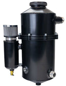 DRY SUMP TANK, 2 PC, 16.5 INCH TALL, 7 INCH DIA, WITH BREATHER TANK, DUAL INLET, BLACK POWDER COAT-2