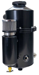 DRY SUMP TANK, 2 PC 60 40 SPLIT, 16.5 IN TALL, 7 IN DIA, WITH BREATHER TANK, DRAG RACE, BLACK POWDER COAT-3
