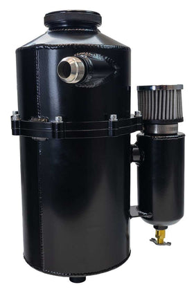 DRY SUMP TANK, 2 PC 60 40 SPLIT, 16.5 IN TALL, 7 IN DIA, WITH BREATHER TANK, DRAG RACE, BLACK POWDER COAT - 0