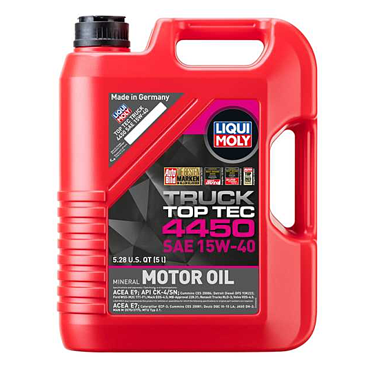 Liqui Moly 22038 Top Tec Truck 4450 SAE 15W-40, 5 Liter Bottle