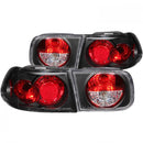 ANZO 1992-1995 Honda Civic Taillights Black-1
