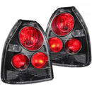 ANZO 1996-2000 Honda Civic Taillights Black-1