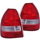 ANZO 1996-2000 Honda Civic Taillights Red/Clear-1