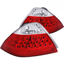 ANZO 2006-2007 Honda Accord Taillights Red/Clear-1