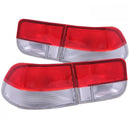 ANZO 1996-2000 Honda Civic Taillights Red/Clear - OEM 4pc-1