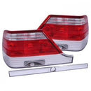 ANZO 1995-1999 Mercedes Benz S Class W140 Taillights Red/Clear-1