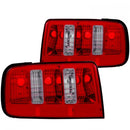ANZO 2005-2009 Ford Mustang Taillights Red/Clear - 2010 Style-1