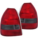 ANZO 1996-2000 Honda Civic Taillights Red/Smoke-1