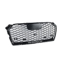 RS Style Grille - 8W A5/S5/RS5 Pre-Facelift - Black With Black Frame - Silver Quattro-2