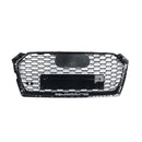 RS Style Grille - 8W A5/S5/RS5 Pre-Facelift - Black With Black Frame - Silver Quattro-1